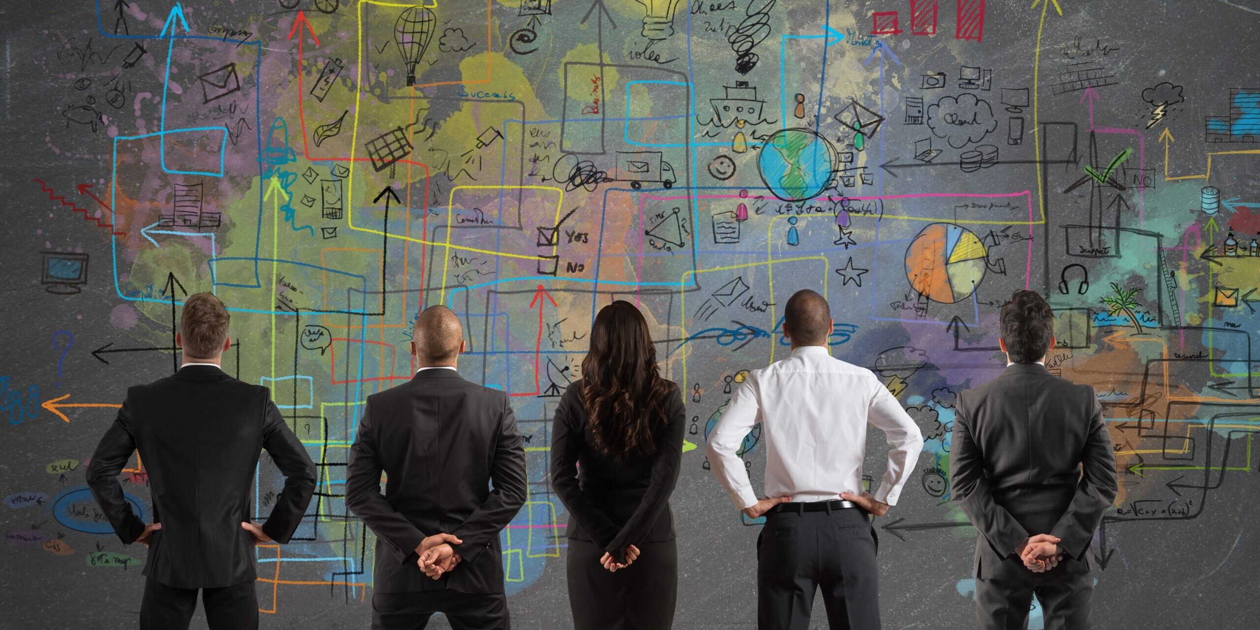 Business,Team,Drawing,A,New,Complex,Project