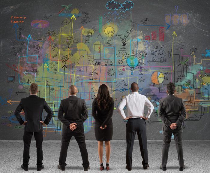 Business,Team,Drawing,A,New,Complex,Project